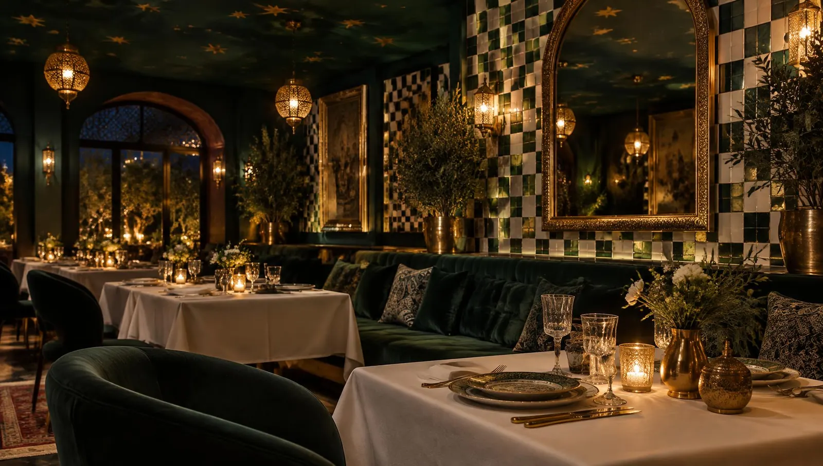 Innenraum des persischen Restaurants Caspian Club in Arnstadt, Thüringen